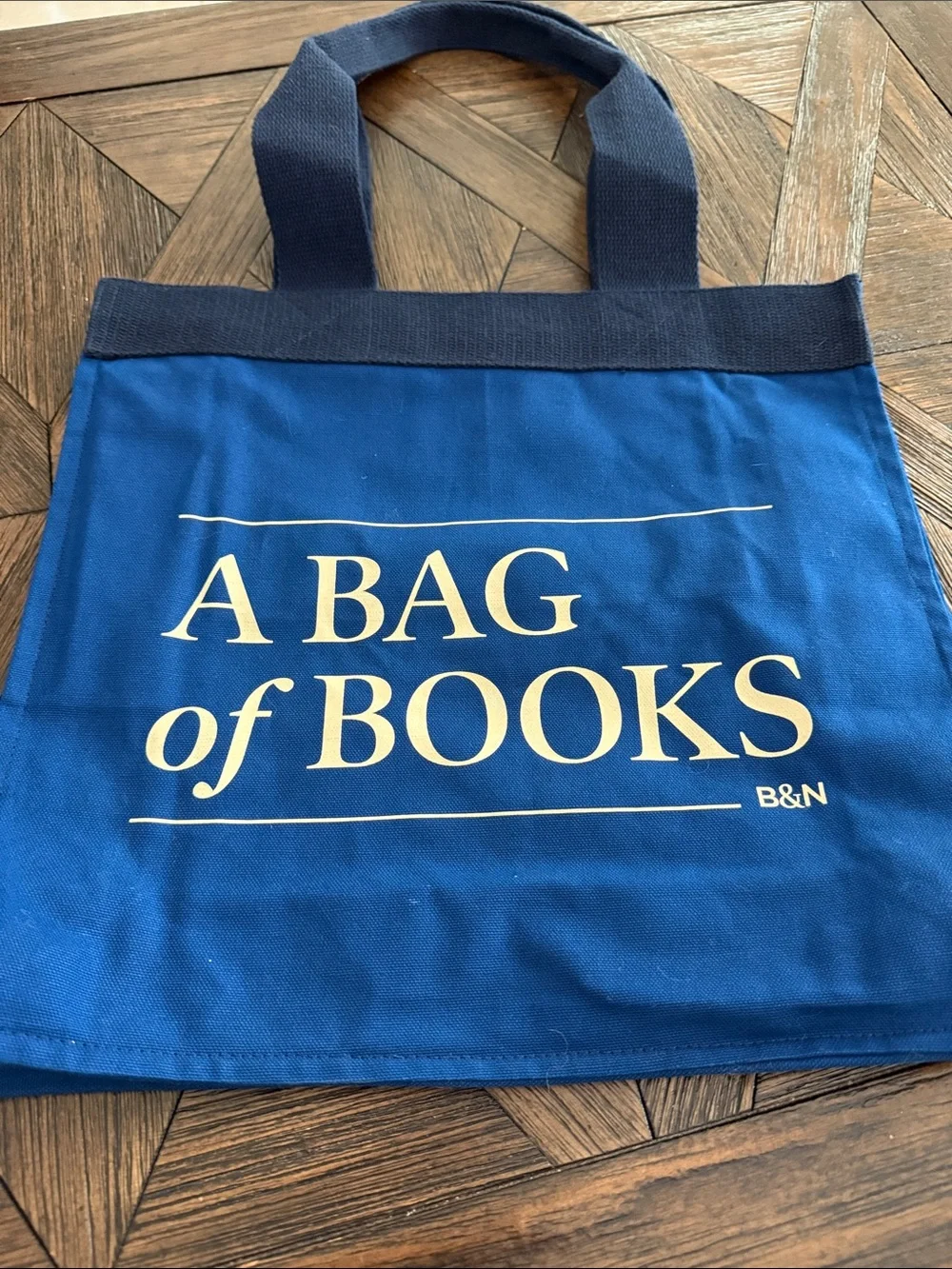 Barnes & Noble A Bag of Books Blue Organic Cotton Canvas Tote Bag Book Lover
